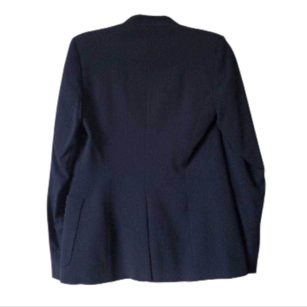 Theory Navy Textured Open Front Blazer Jacket Size 0 Pockets New Without Tag - Picture 6 of 12